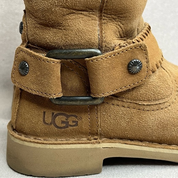 UGG Braiden Suede Tall Riding Boots-Brown/Tan-Women’s 5-Classic-Cozy-Winter-Boho - Picture 6 of 12